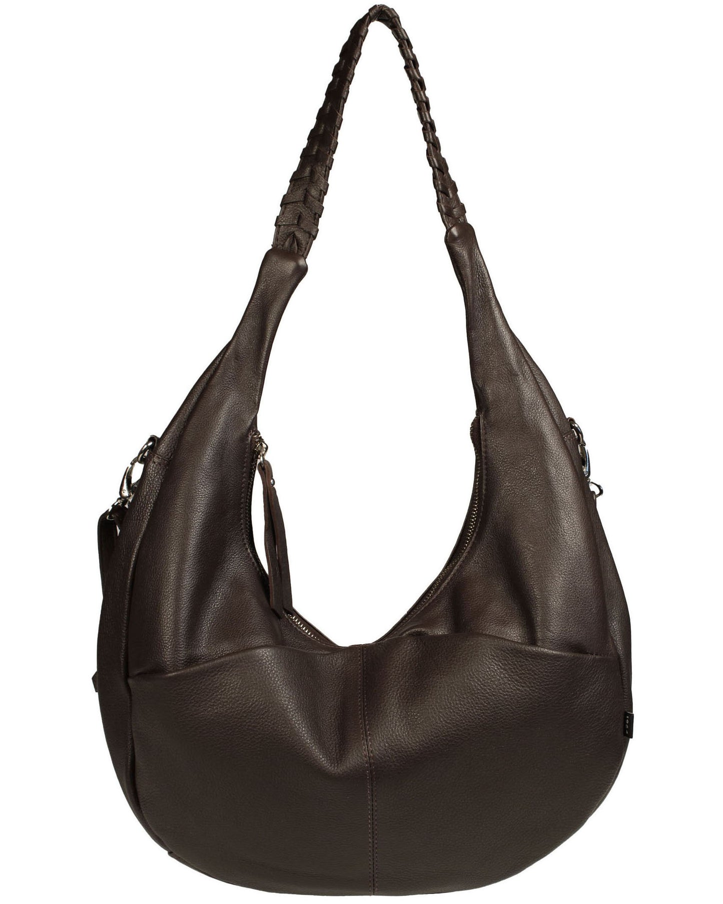 Soft Italian Half Moon Hobo with Whipstitch Handle
