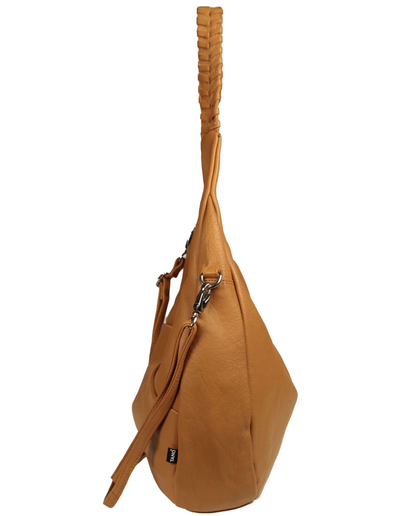 Soft Italian Half Moon Hobo with Whipstitch Handle
