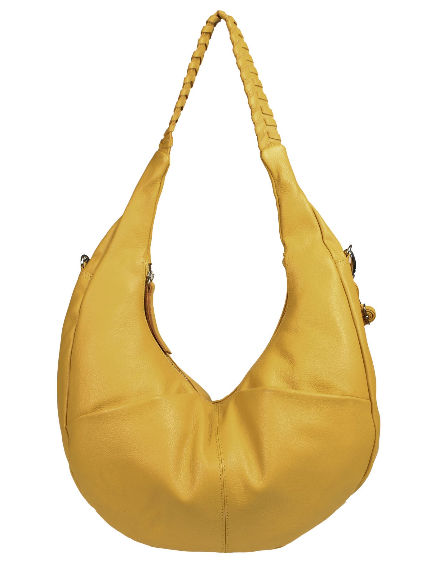 Soft Italian Half Moon Hobo with Whipstitch Handle