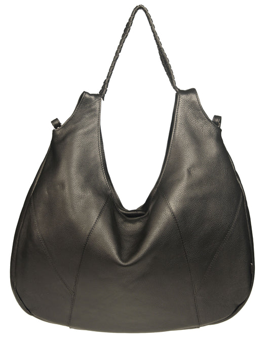 Soft Italian Vintage Convertible Hobo with Whipstitch Handle