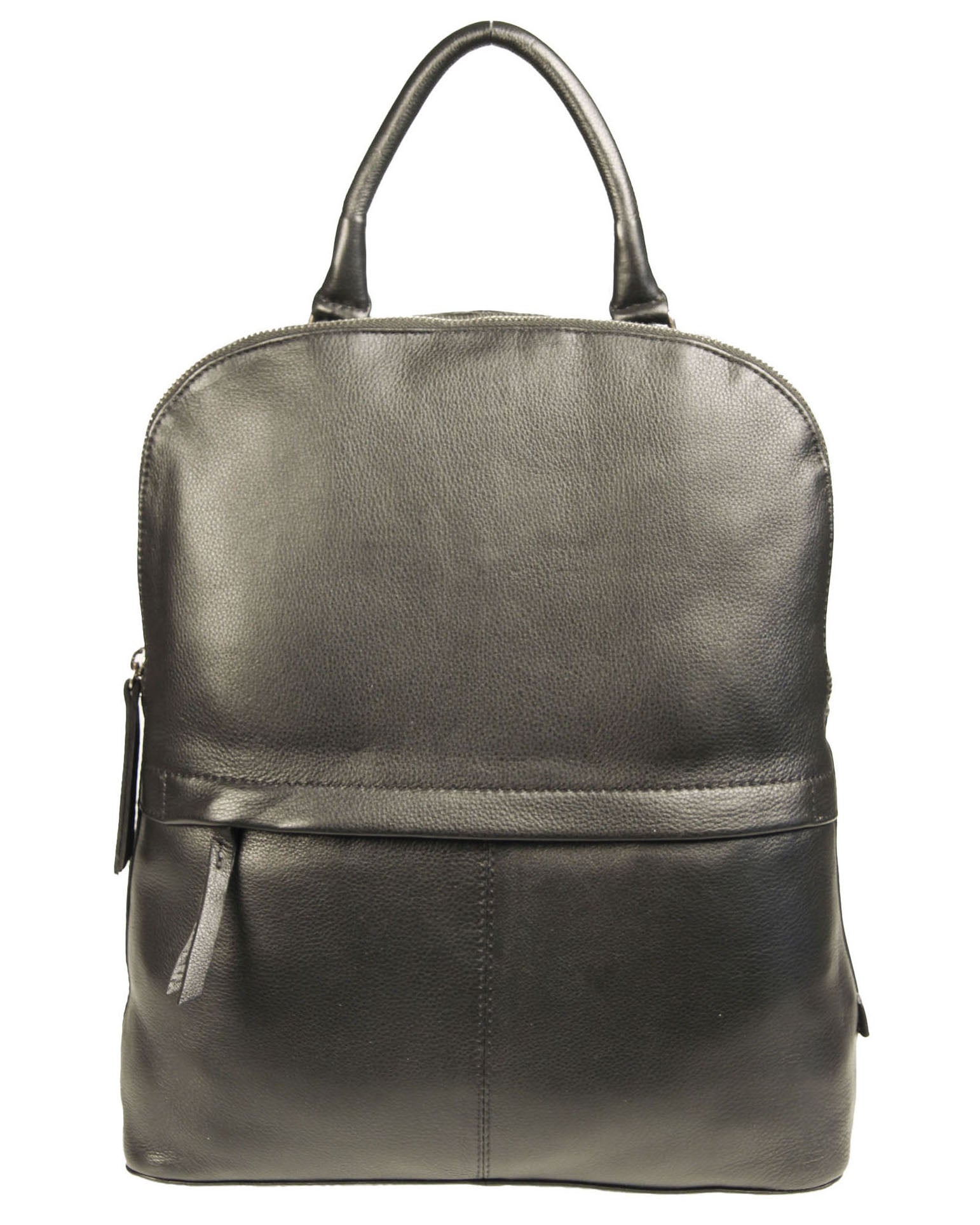 black leather backpack round flap Soft Italian Round Top Backpack – Tano