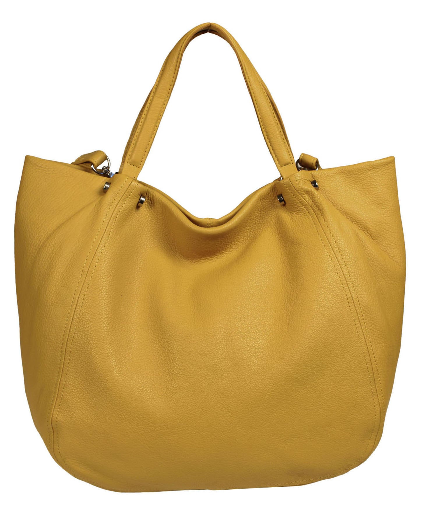 Soft Italian Tote with Barbell Hardware