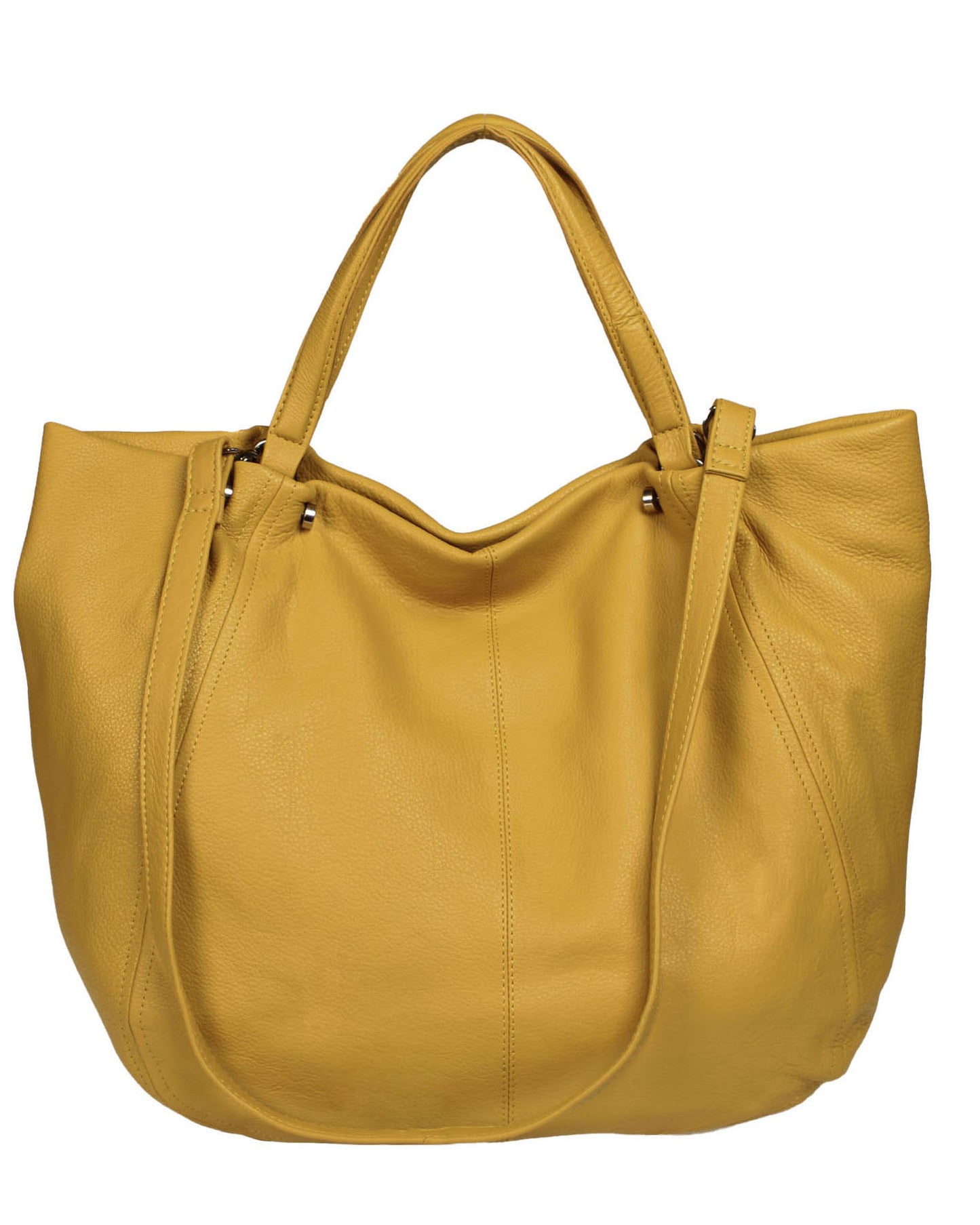 Soft Italian Tote with Barbell Hardware