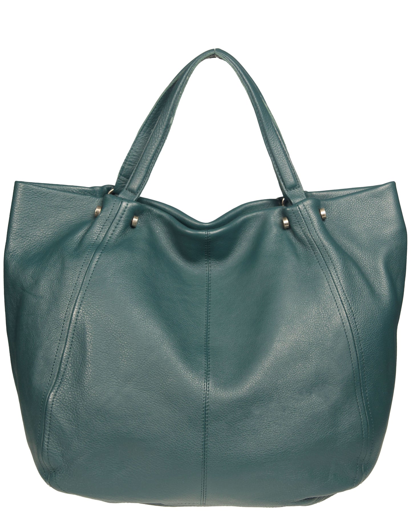 Soft Italian Tote with Barbell Hardware