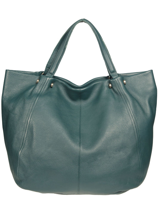 Soft Italian Tote with Barbell Hardware