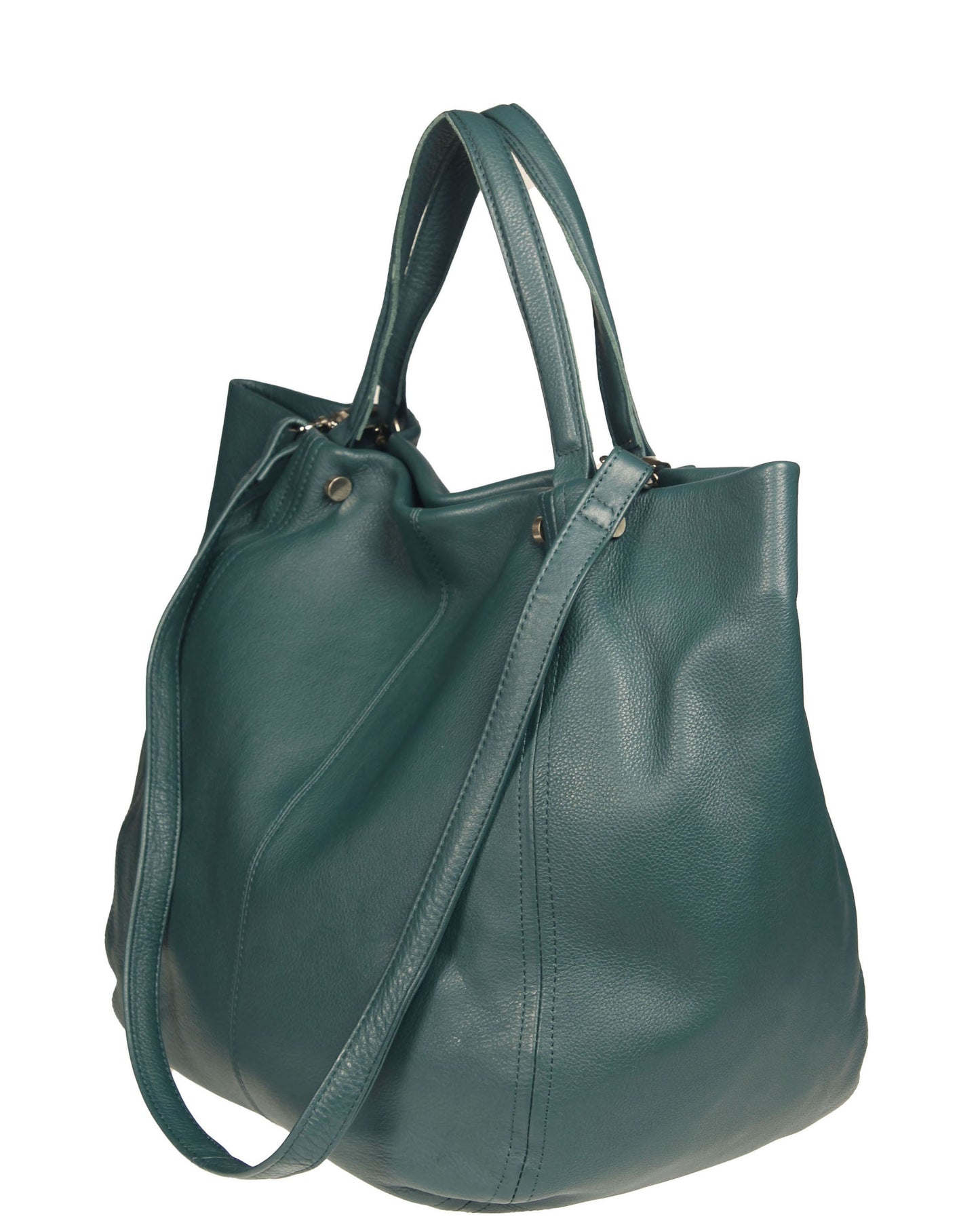 Soft Italian Tote with Barbell Hardware