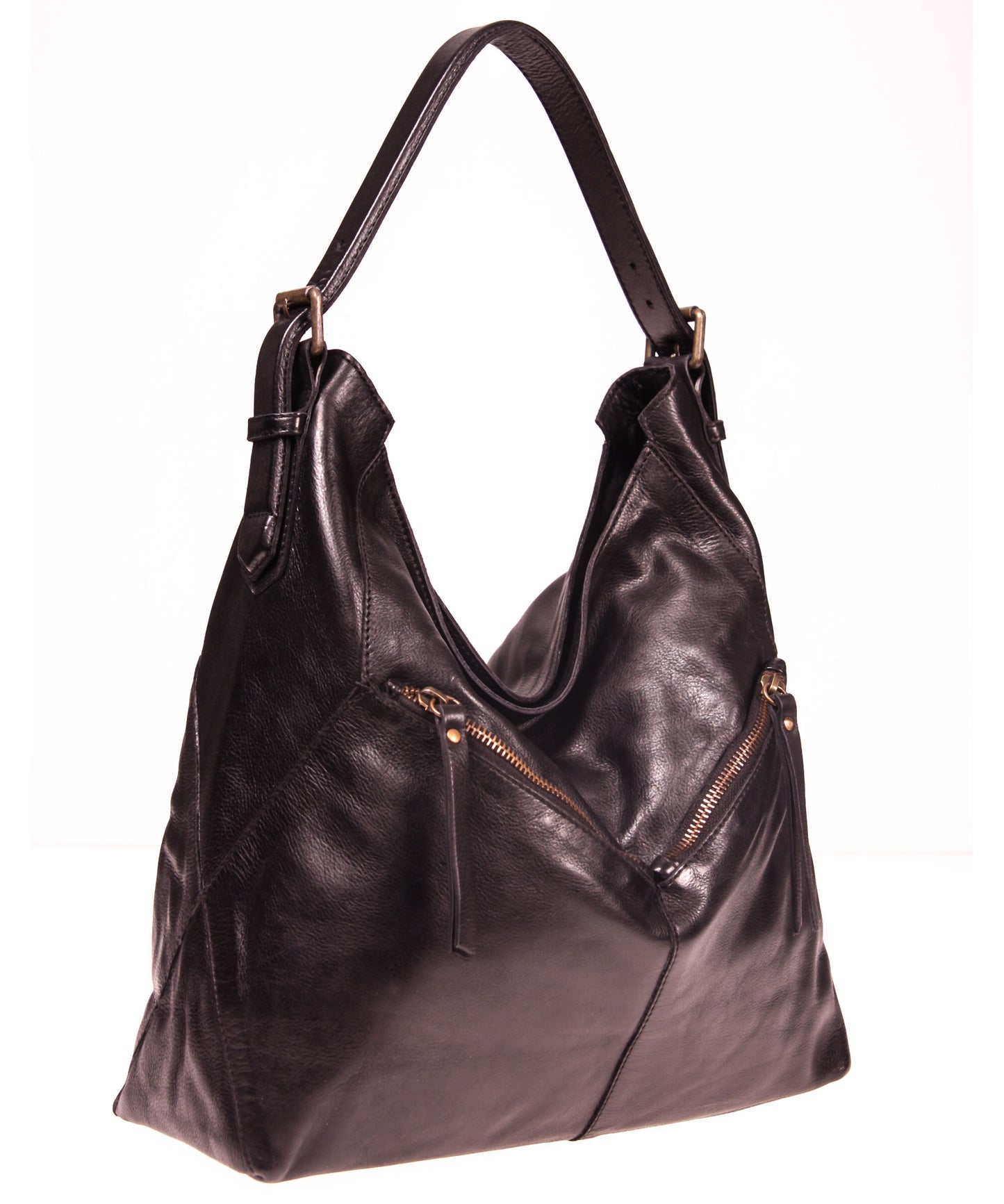 Tano Angular Bucket with Diagonal Zip Pockets