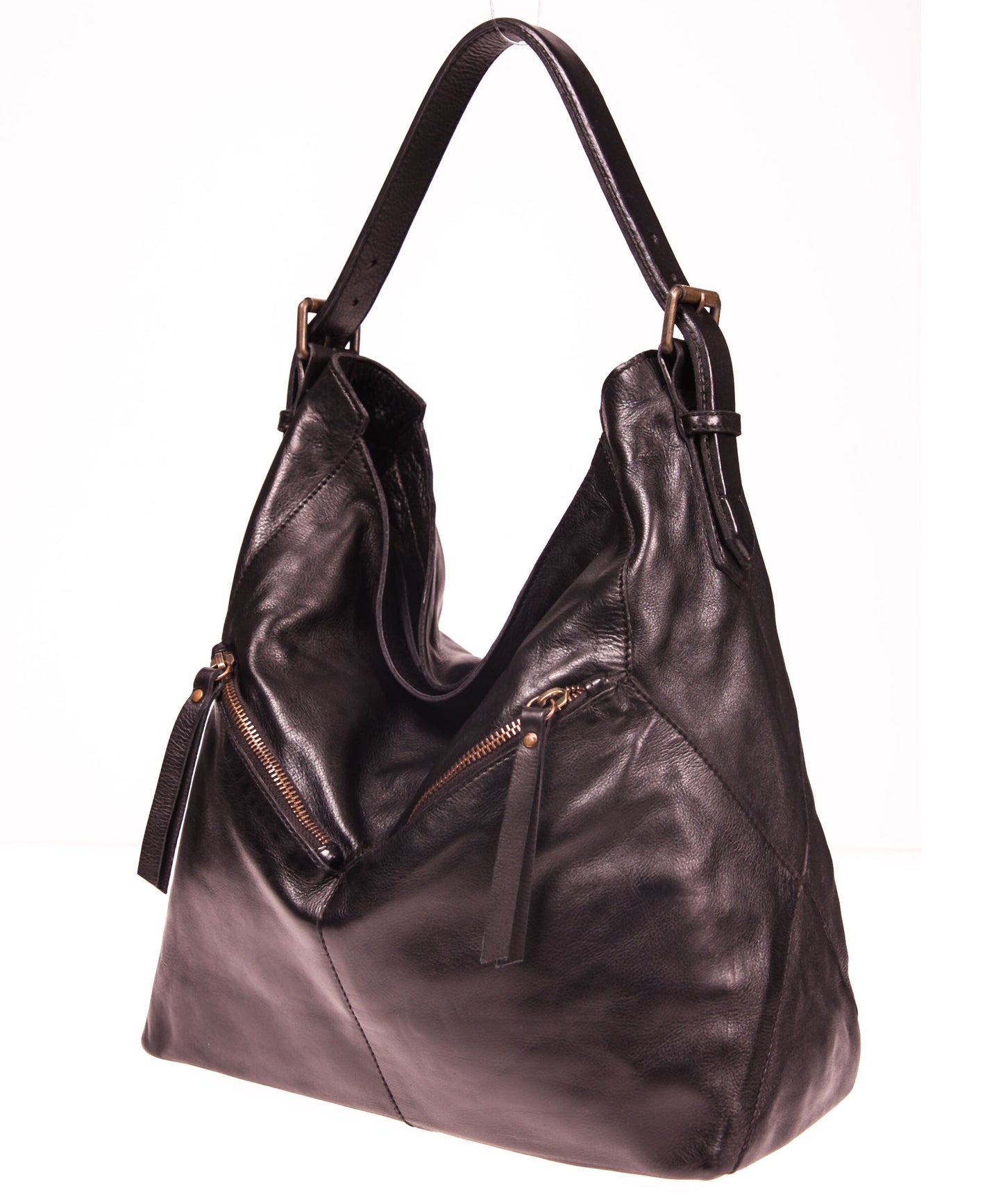 Tano Angular Bucket with Diagonal Zip Pockets