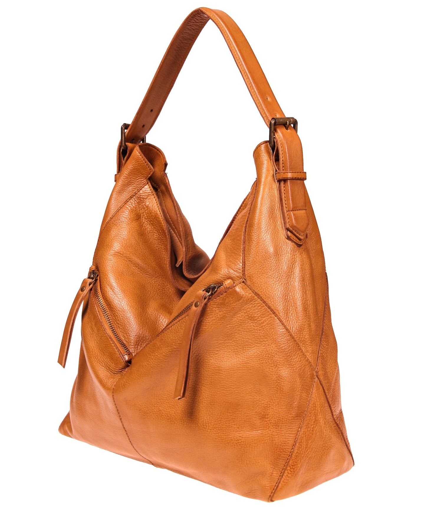 Tano Angular Bucket with Diagonal Zip Pockets
