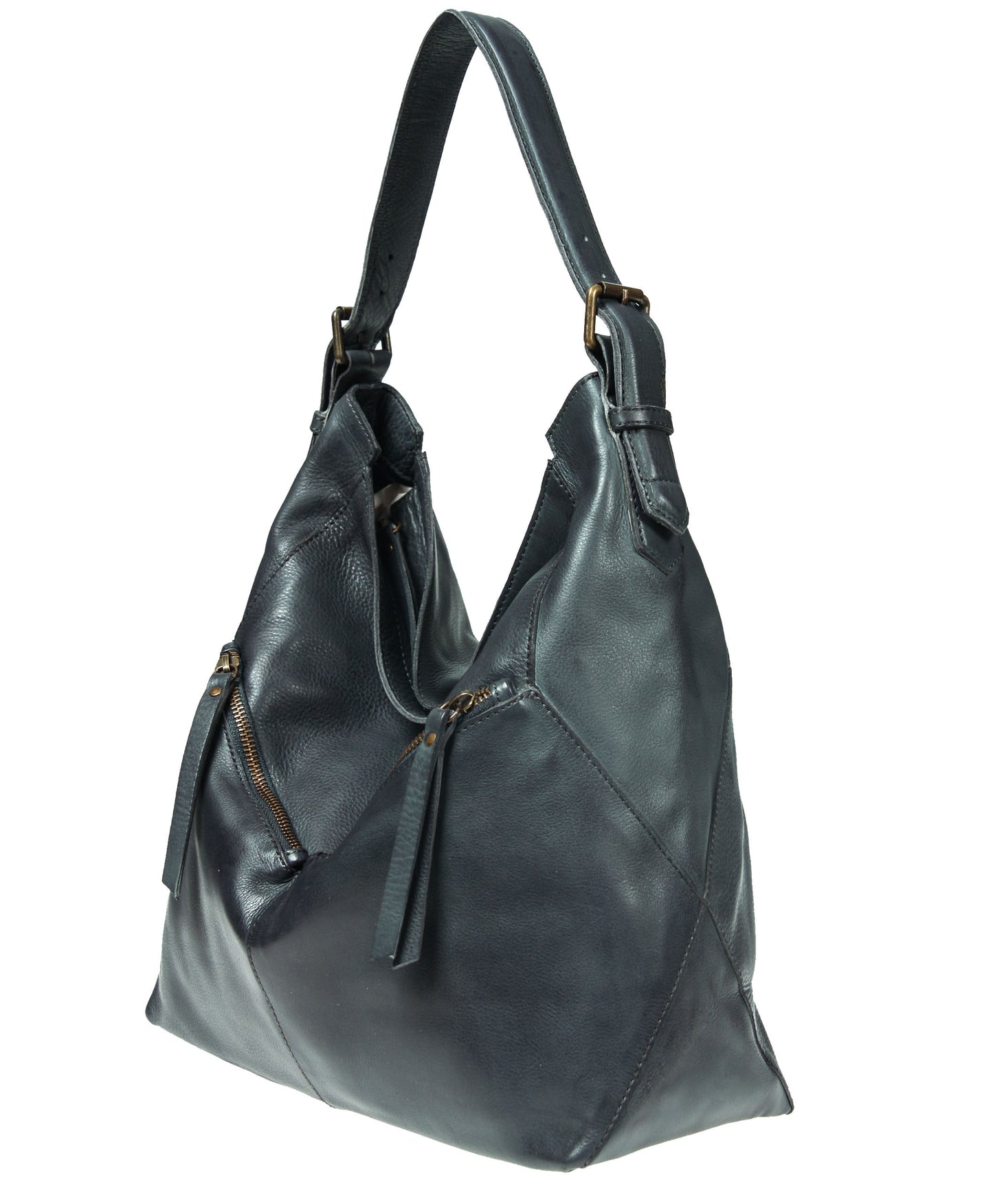 Tano Angular Bucket with Diagonal Zip Pockets