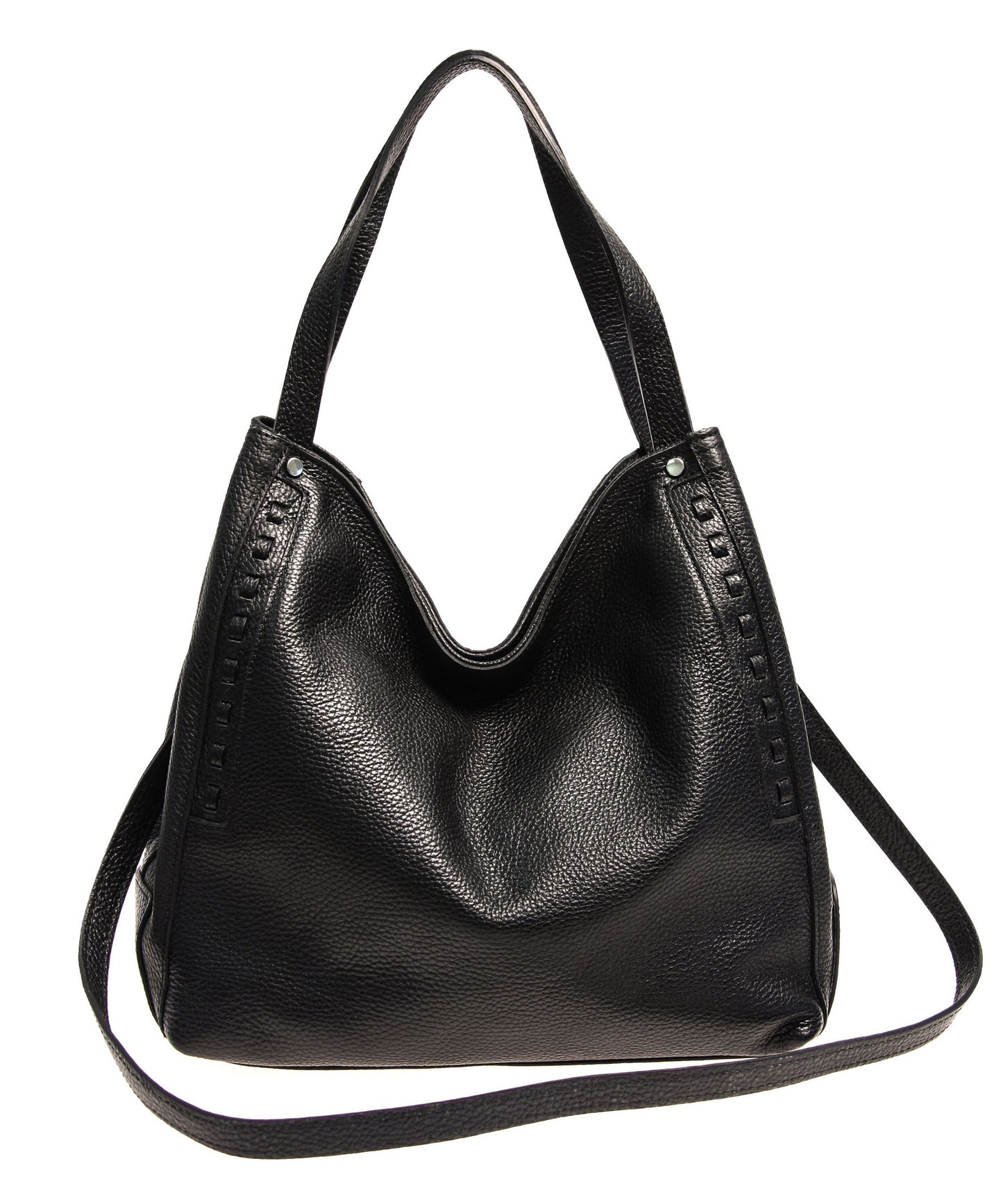 Italian Whipstitch Double Handle Hobo (4287508185172)