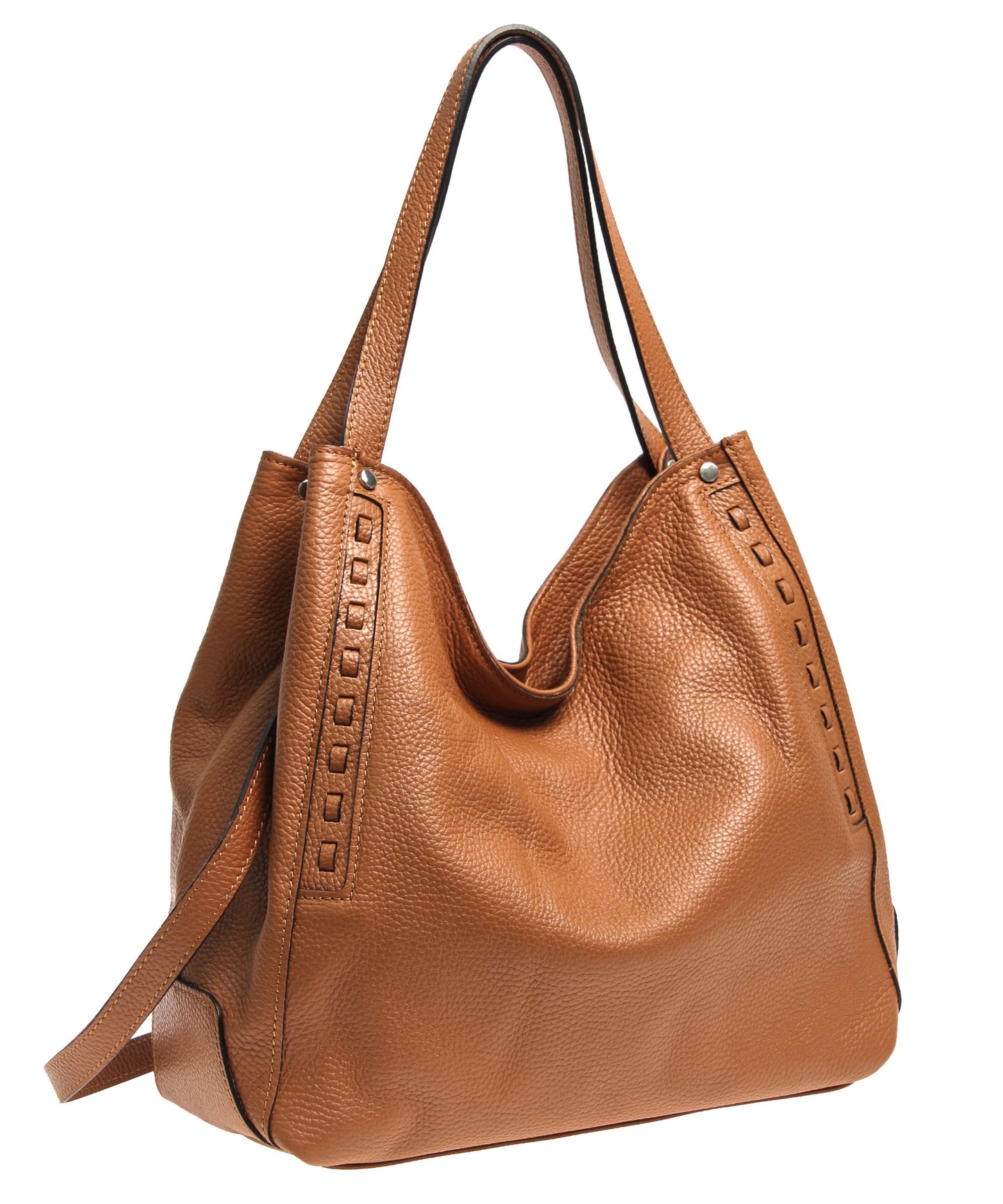 Italian Whipstitch Double Handle Hobo (4287508283476)