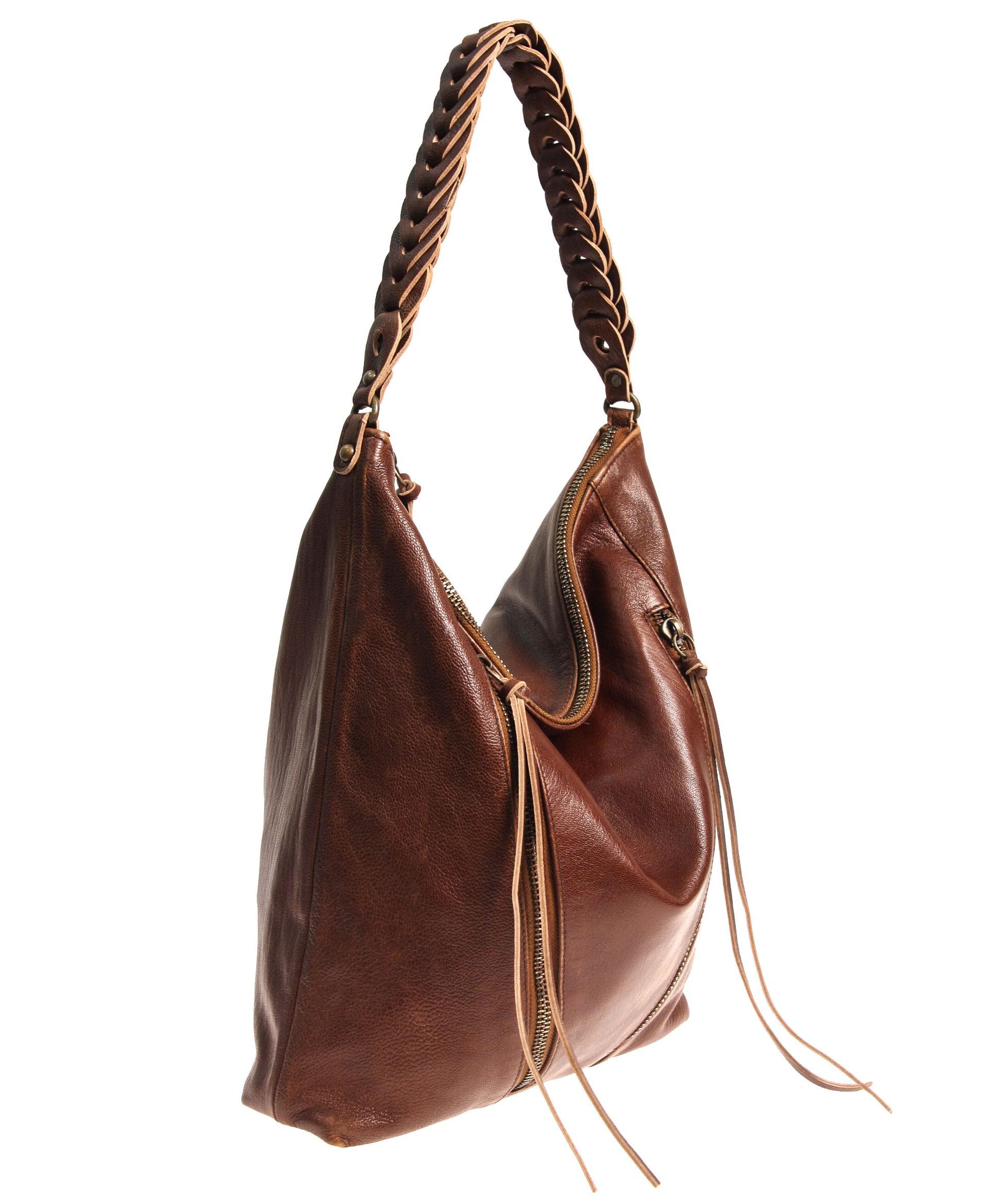 Tano Double Zip Hobo w/ Chain Link Handle (4289022984276)