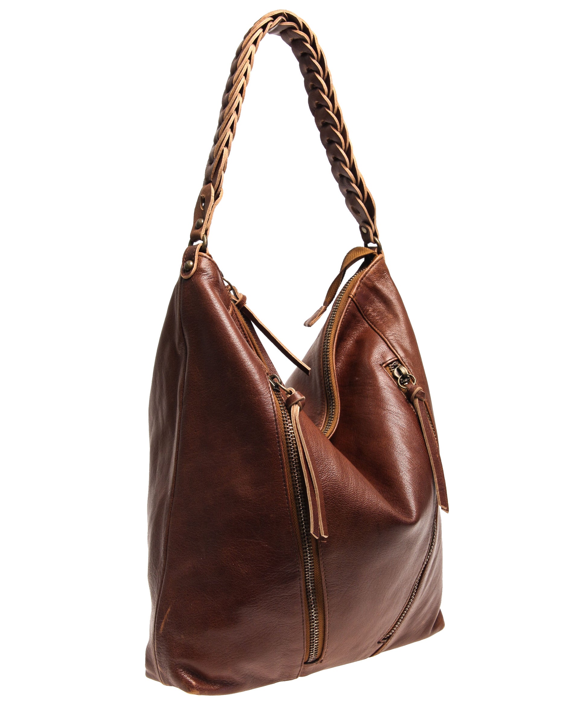 Tano Double Zip Hobo w/ Chain Link Handle (4289023279188)