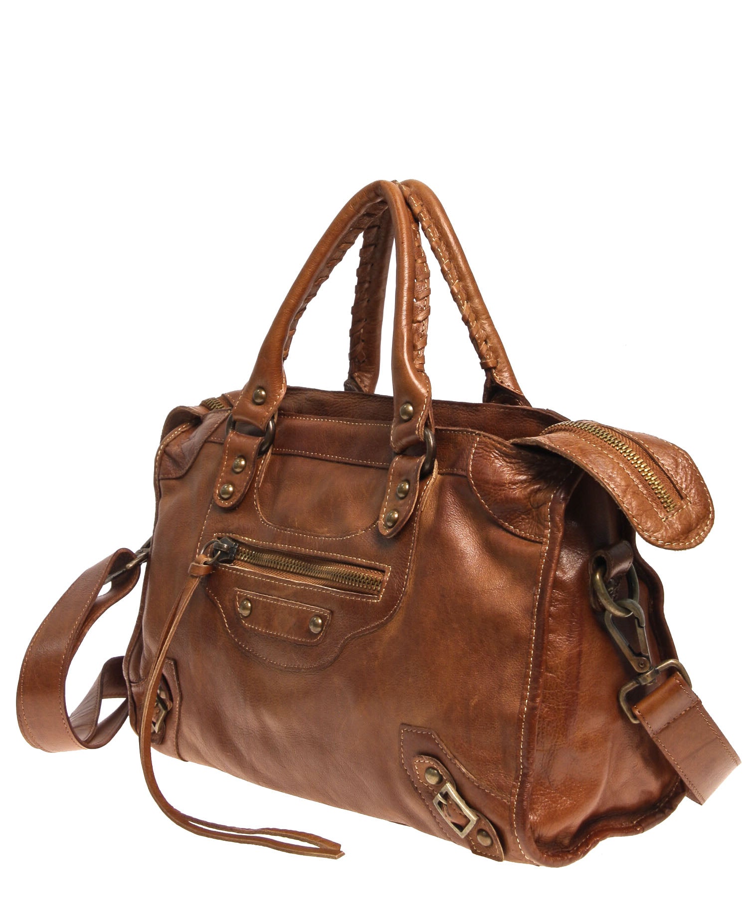 Tano Equestrian Satchel w Whipstitch Handle (2531165274196)