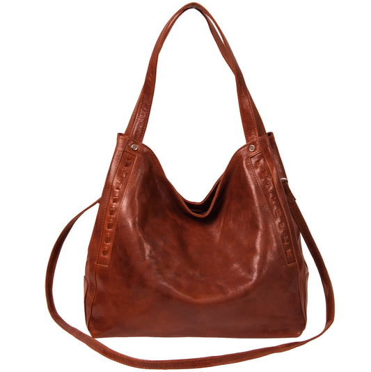 Italian Whipstitch Double Handle Hobo