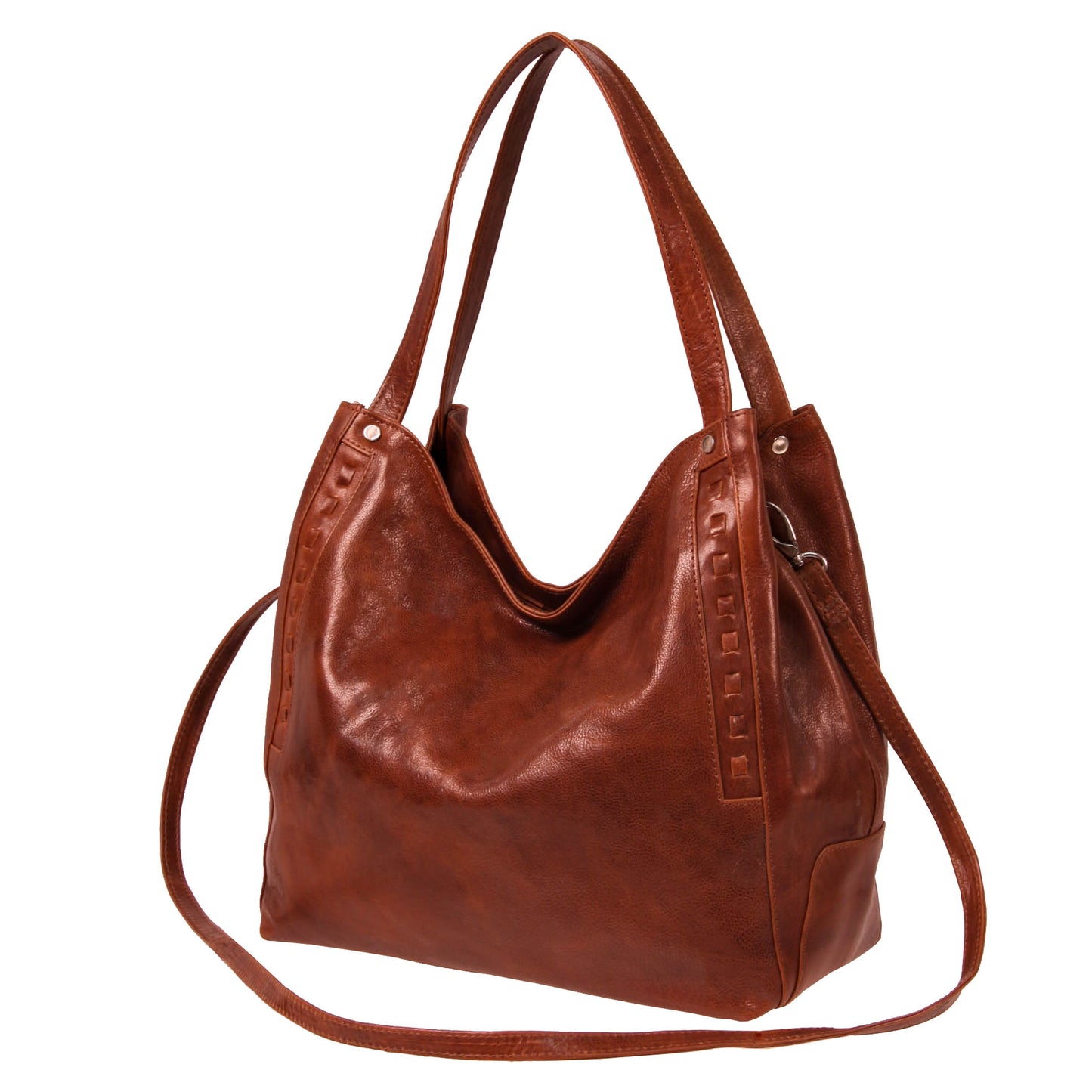 Italian Whipstitch Double Handle Hobo