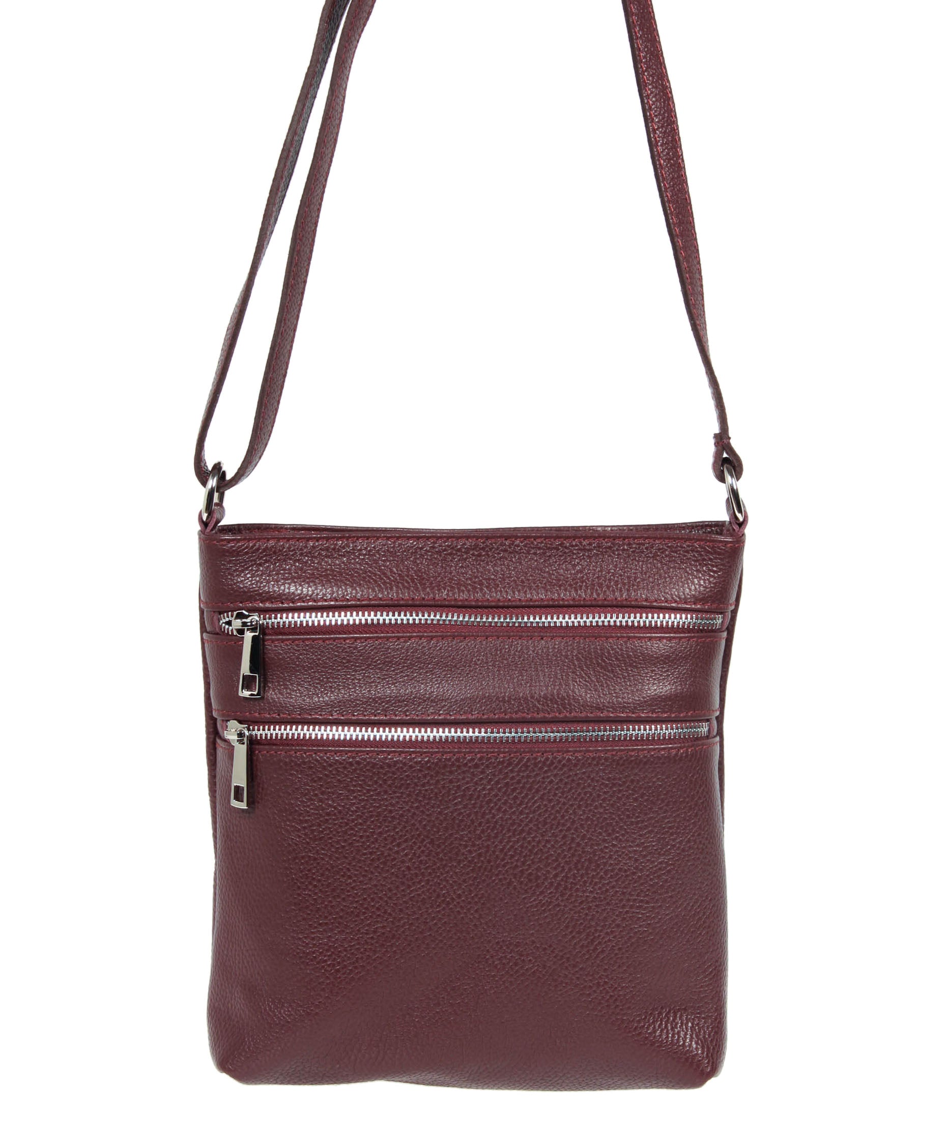 Burgundy Leather Crossbody Bag // Medium Cross Shoulder 