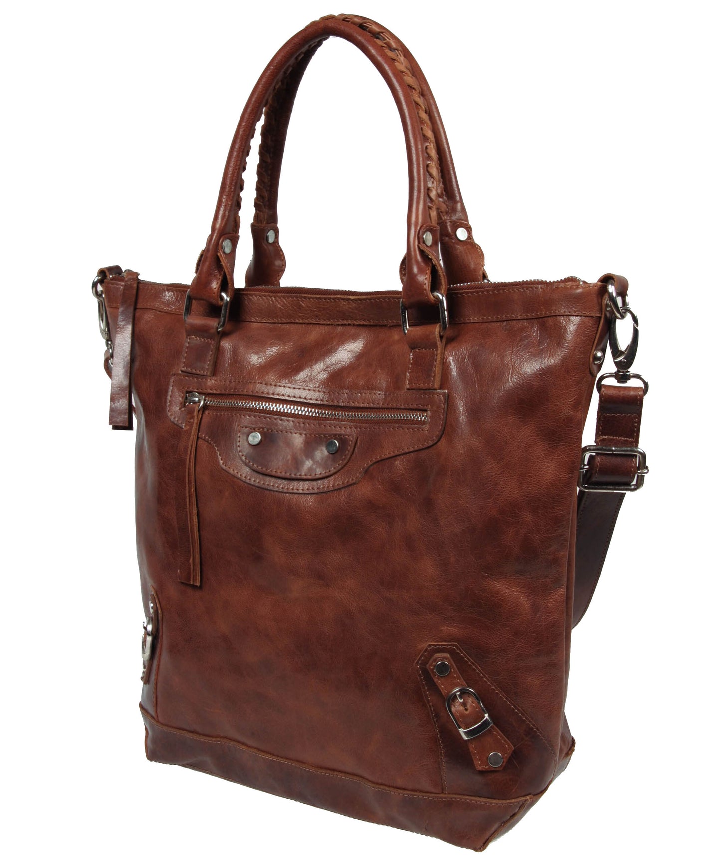 Whipstitch Handle Convertible Shopper