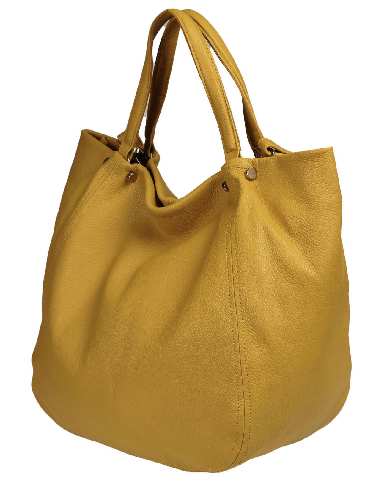 Soft Italian Tote with Barbell Hardware