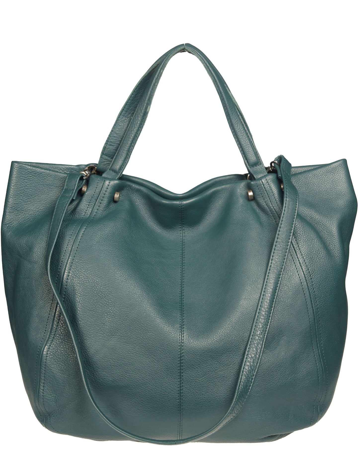 Soft Italian Tote with Barbell Hardware