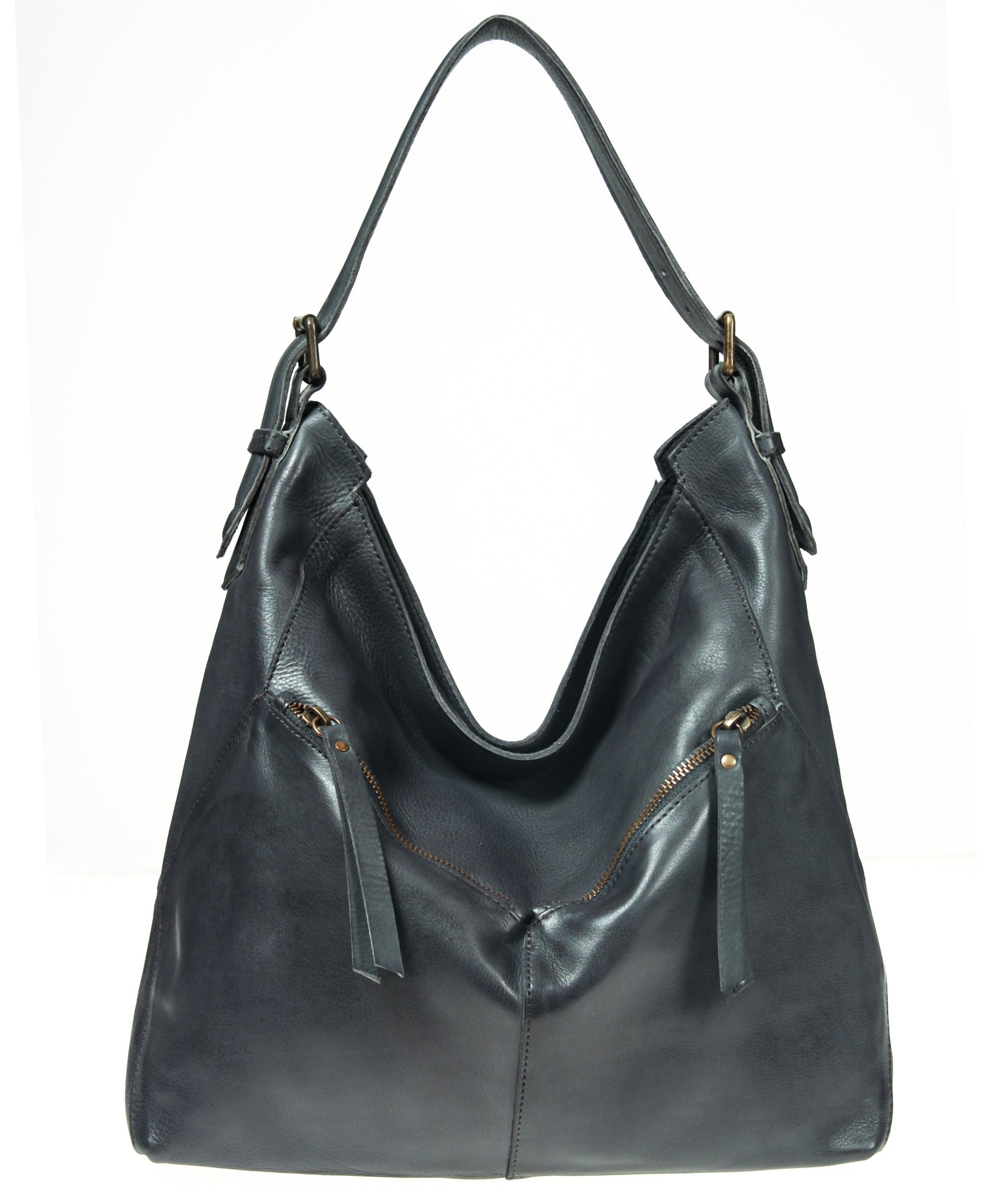 Tano Angular Bucket with Diagonal Zip Pockets