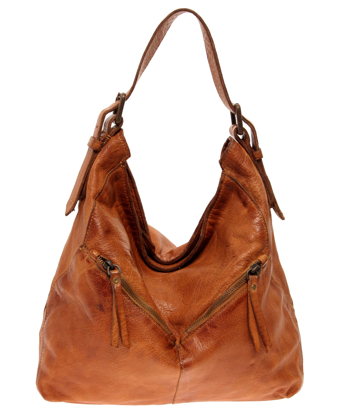 Tano Angular Bucket with Diagonal Zip Pockets